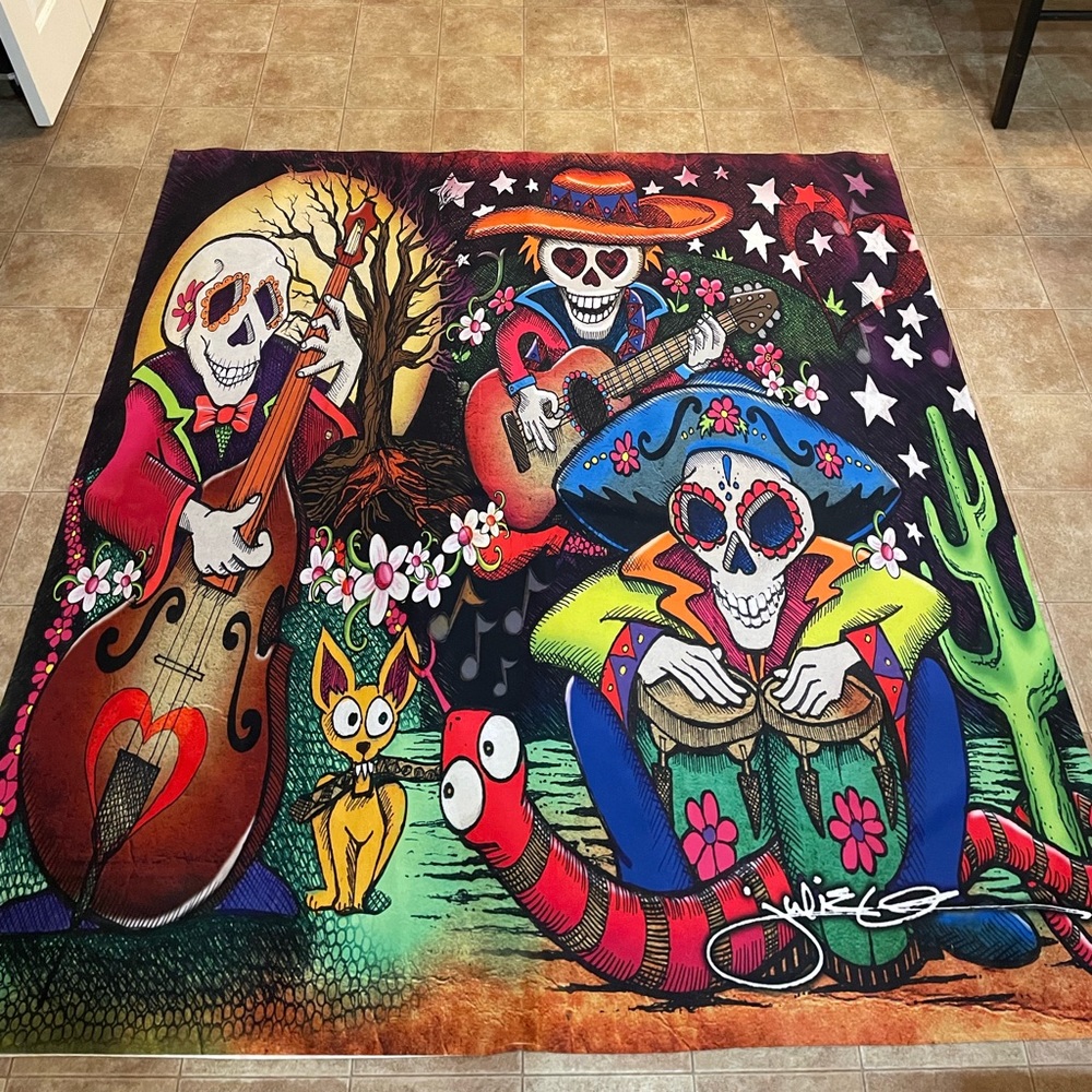 CafePress Day of the Dead Music art by Julie Shower Curtain